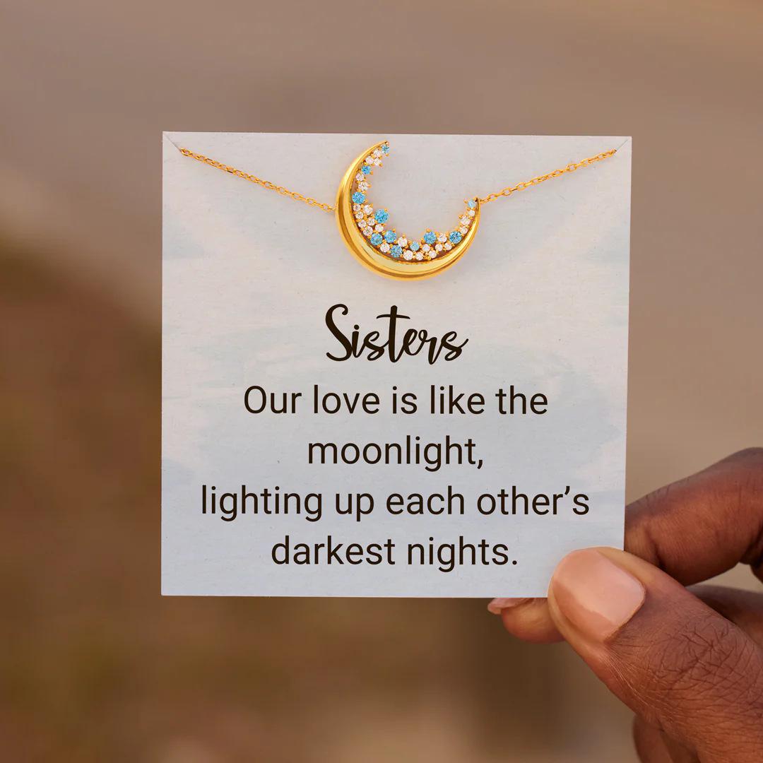 S925 Sterling Silver Star and Moon Diamond Inlaid Luxury Necklace - Personalized European and American Style Clavicle Chain for Women 925 Silver золотой