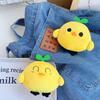New Creative Small Yellow Chicken Plush Toy Personalized Sprouted Chicken Keychain Cute School Bag Pendant