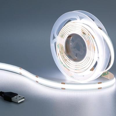 DC 5V USB COB Şerit 320Leds/M Genişlik 8MM Esnek Kurdele Halat Gece Lambası TV Arka Aydınlatması Yatak Odası Dekor Aydınlatması için LED Şerit