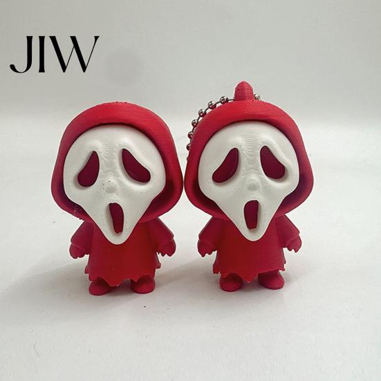 Schoolbag Purse Bag Charm Mini Screaming Skeleton Keychain Pendant, 3D Printed Halloween Decoration Hanging Decor, Backpack Accessories Toy