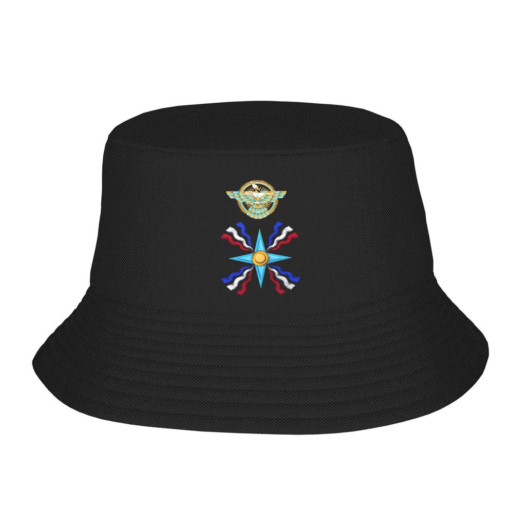 Assyrian Bucket Hat Summer Retro FisherUnisex Hats For Women Portable Travel Hiking Caps Hip Hop Printed Sun Hats