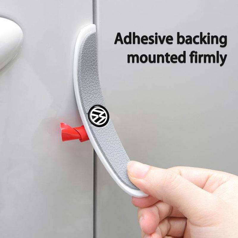 Valve Stems Caps 4PCS Car Mirror Sticker Door Side Anti Collision Strip Decals For Volkswagen VW Scirocco Passat Polo B5 B6 B7 C Ae8