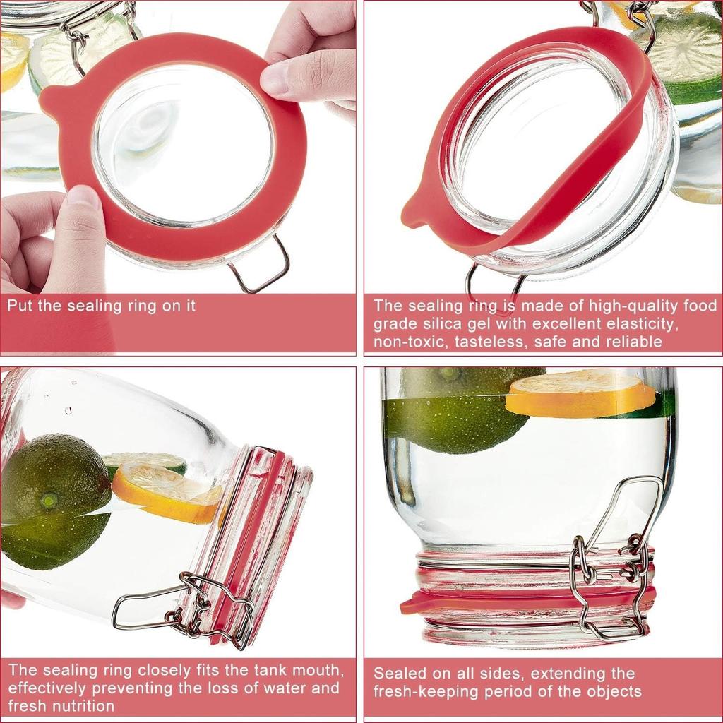 8 Pieces 3.75 Inches Silicone Jar Gaskets Replacement Silicone Seals Airtight Gasket Sealing Rings for Regular Mouth Canning Jar