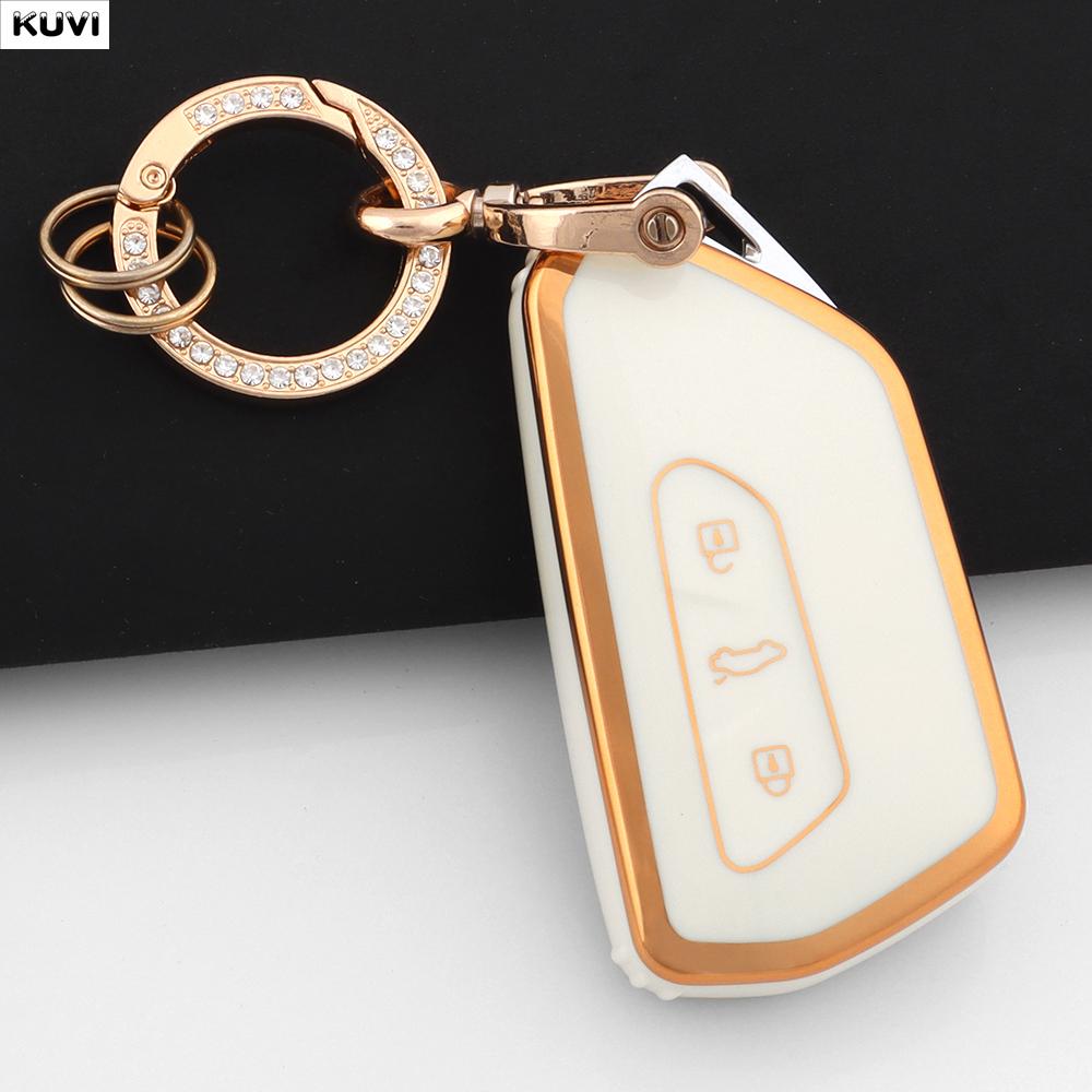 Car Key Cover For VW Volkswagen Golf 8 MK8 ID.3 ID.4 Cupra Skoda Octavia A8 SEAT Leon MK4 2020 2021 Formentor Tarraco