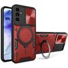 Samsung Galaxy S25 Case - Heavy Duty Protection with Metal Kickstand and Camera Cover - Red