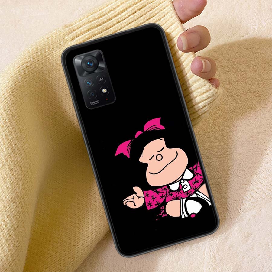 Mafalda Cartoon Phone Case For Redmi 13C 14C Note 14 13 Pro Plus 5G Clear Capa 12 12C 10A 10C 10 9A 9C 9T 9 8 Pro Cover TPU Shel