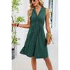 Women's Solid Color Sleeveless V-neck Tie Front Midi Dress, Spring Summer Casual Dress Women, Daily Outfit Cross-border Women Clothing