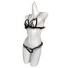 Pearl three-point underwear set, sexy lace open bow, sexy underwear, hot bra.