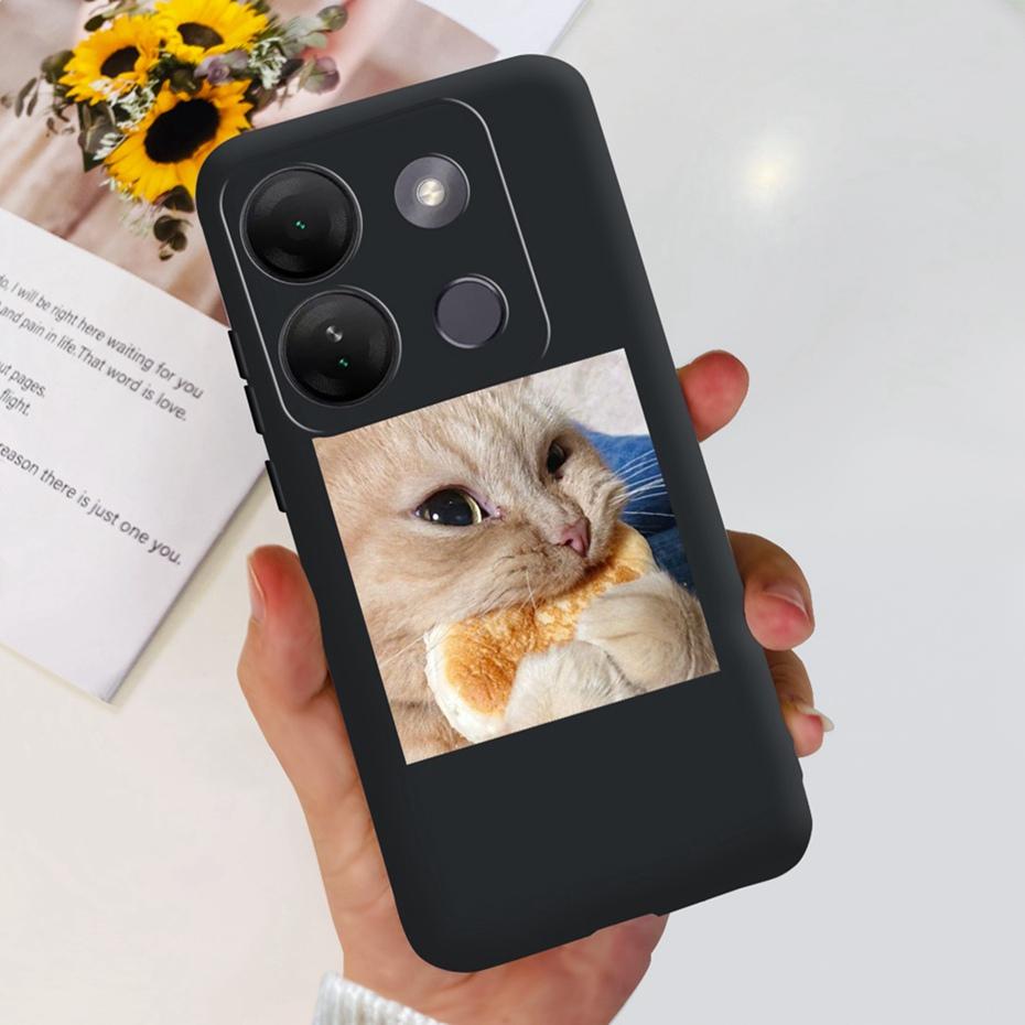 Case For Infinix Smart 7 HD Cute Flower Cat Pattern Soft Silicon TPU Phone Bumper For Infinix Smart 7HD X6516 Back Cover