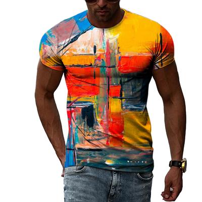 Estate Moda 3D Graffiti Hip Hop T-shirt da uomo Trendy Casual Personalità Stampa Tees Harajuku Street O-Collo Manica corta Top