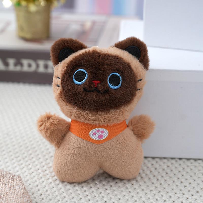 Lovable Mini Feline Plushie Cute Cat Keyring Adorable Kitten Soft Bag Accessory