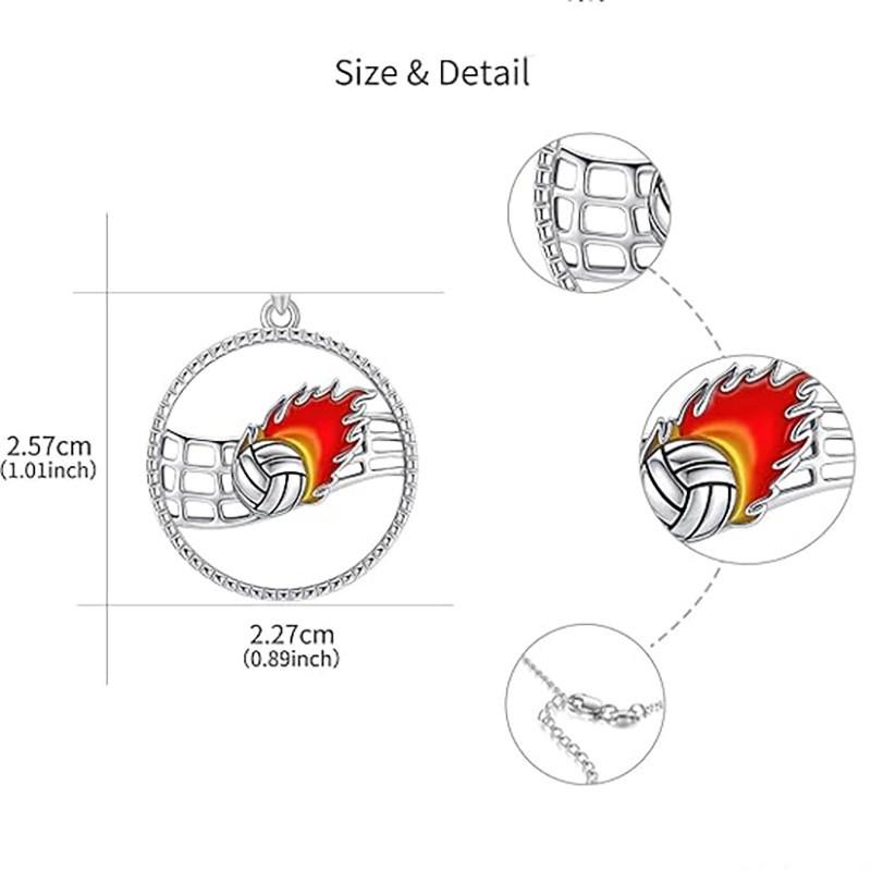 Hollow Pendant Volleyball Necklace Oil Finish Alloy Chain Enthusiasts Fashion