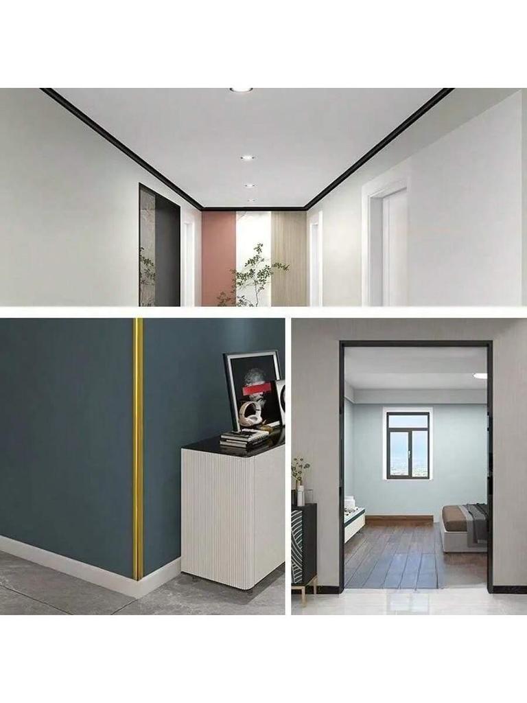 1PC 5M/196.85in Self-Adhesive Wall Corner Decor Strip Anti-collision Mirror Wall Sticker Internal External Corner Decor Strip