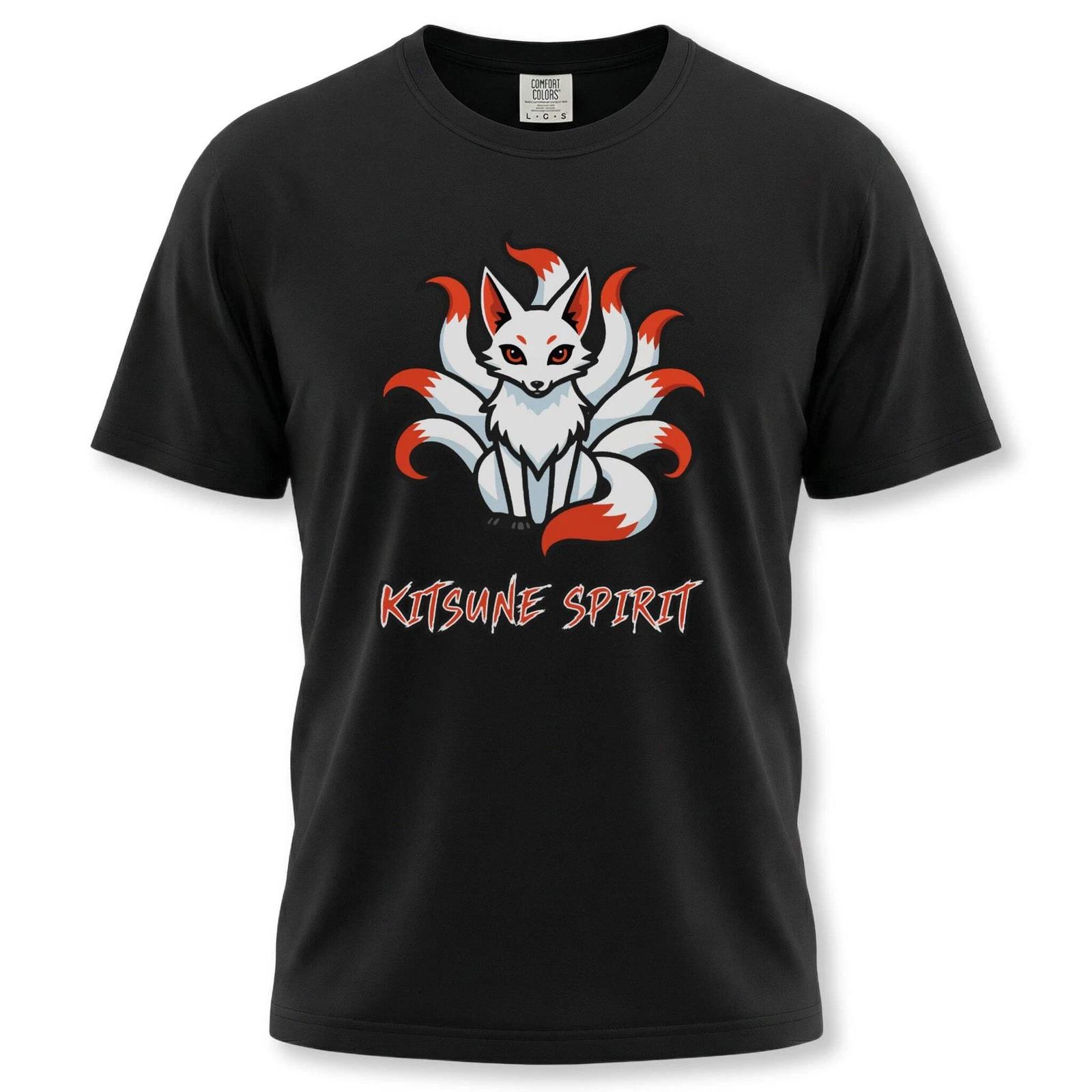 Kitsune Spirit Nine-Tailed Fox T-Shirt | Japanese Mythology Graphic Tee XXL