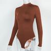 Ženy Podzim Zima Jednobarevné Spodní body Body Maketa Výstřih Dlouhý rukáv Zip Poloviční léga Fleecová podšívka Skinny Fit Romper