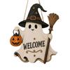 Halloween Wooden Hanging Sign Cute Welcome Door Decor for Party Decorations