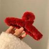 Kawaii Autumn Winter Fur Hair Claws Clip  Vintage Solid Hairy Shark Hair Clip Hairpin Korean Accessories For Women Girls