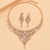 3PC Women's Fashion Design Zircon Set High end Rhinestone Women's Earrings Necklace Wedding Accessories