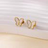Stainless Steel Enamel Heart Earring New Women Gold Color Earrings Waterproof Wedding Jewelry Party Accessories Designed Gifts