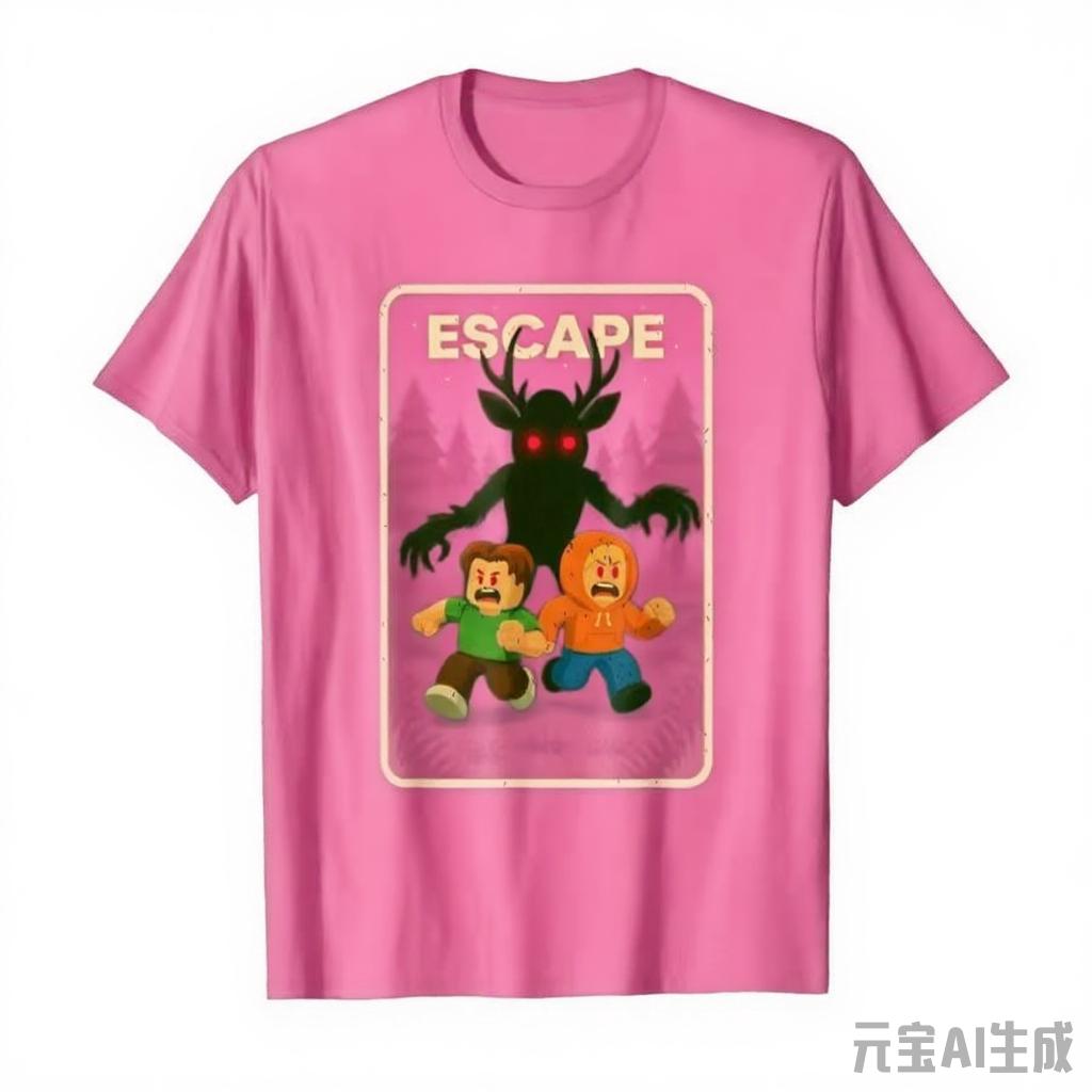 Run - 99 Nights Halloween Gamer Deer In The Forest Kids Meme T-shirt for Men Women 100% Cotton T Shirts Short Sleeve Tops