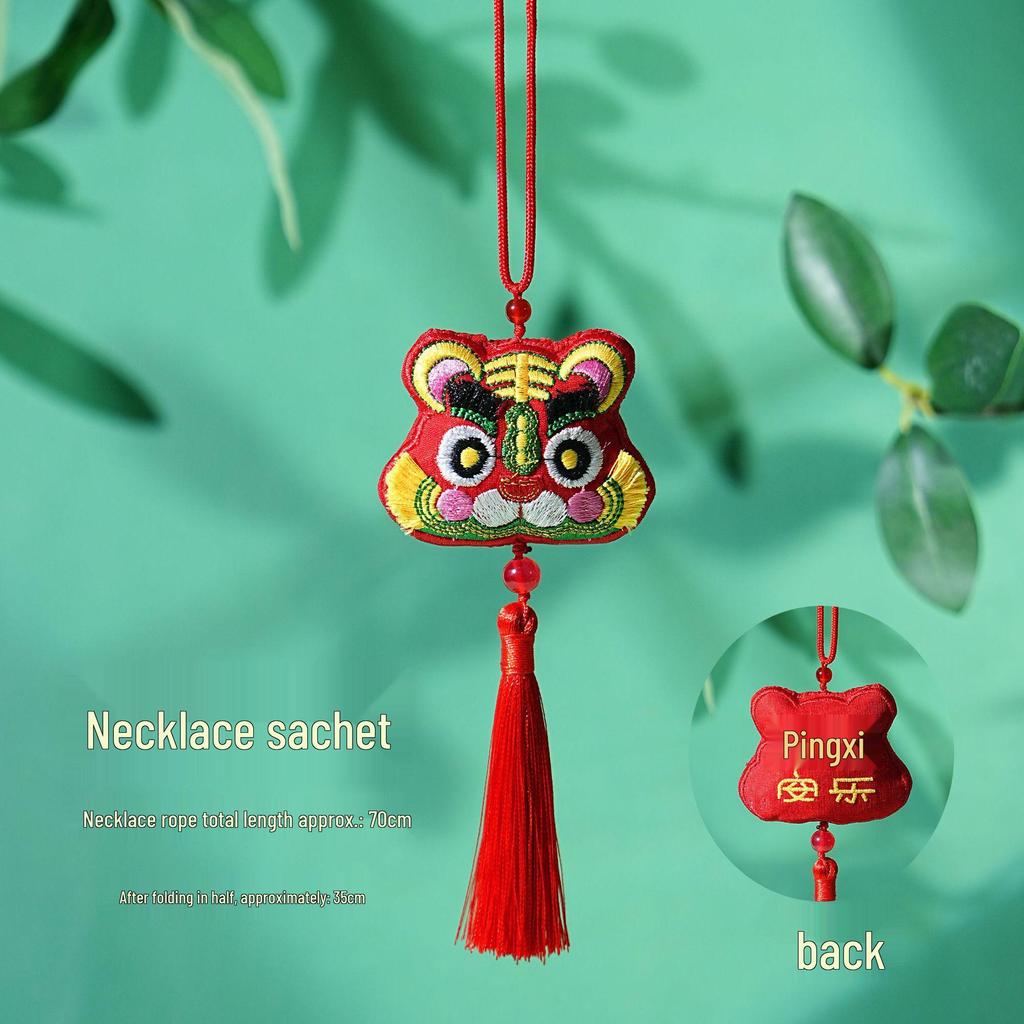 Dragon Boat Festival Embroidered Tiger Sachet Car Pendant - Ethnic Style Ornament
