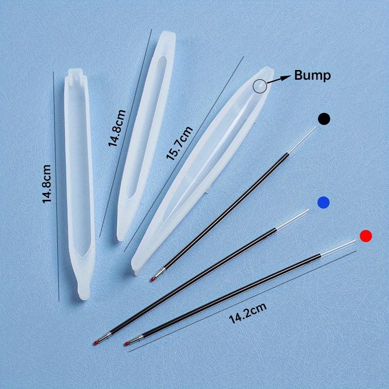 1set Including 3pcs Handmade Pen Silicone Mold DIY Epoxy Resin Pen Holder Resin Casting Mold Transparent Ballpoint