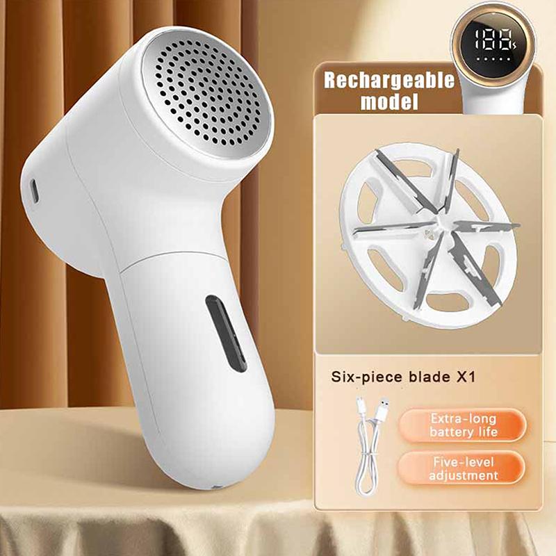 

Электрическая машинка для удаления катышков Интеллектуальный цифровой дисплей Перезаряжаемая через USB Триммер для катышков Портативная бритва для одежды 5 режимов бритья белый