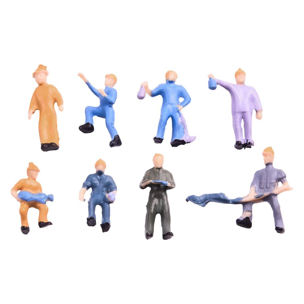 50-pcs 1:87 HO Scale Railway Model Worker Well Painted Figures With Bucket Ladder For Railway And Building Layout For DIY