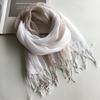 Fashion Creative Scarf Thin Linen Shawl Gradual Change Color Style Pure Linen Women'S Scarf Direct Supply