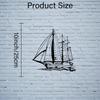 Vintage Nautical Sailing Ship Metal Wall Art, 2D Flat Black Decor for Living Room & Study