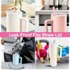 2 Pack Pink Flip Straw Lid Replacement 40 oz Fit for Stanley Leak Proof Lid Spill Proof 40oz Tumbler Lid Replacement Reusable Tumbler Cover with 40o