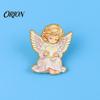 Versatile Outfit Decoration Little Angel Brooch Pin for Women, Cute Guardian Holding Heart Lapel Backpack Pins with Wings, Clothing Accessory