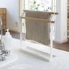 Double Bar Free Standing Towel Rack Metal Washcloth Dishcloth Hanger Towel Drying Rack  for Home