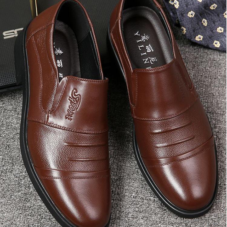

Мужская повседневная обувь из натуральной кожи и коровьей кожи, деловая кожаная обувь 45 коричневый