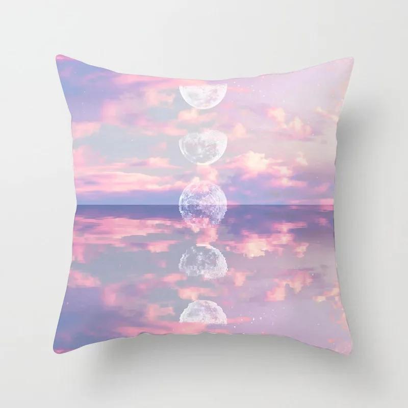 Bedroom Living Room Sofa Office Cushion Cover Pillowcase Pink Sky Cloud Pillow
