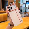 Colorful Faux Leather Red Lens Ring Raised Protective Lens Case For iPhone 17 Pro Max 17 Air 17 Pro 16e 16 15 + Protection Cover