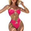 Elegant High Waist Bathing Suit with Unique Metal Detail for Fashion Forward Women Lightweight Beach Swimwear