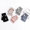 1Pair Cute Mittens Flip Half Finger Glove For Women Girls Winter Soft Warm Thick Gloves Student Cold Resistant Writing Gloves