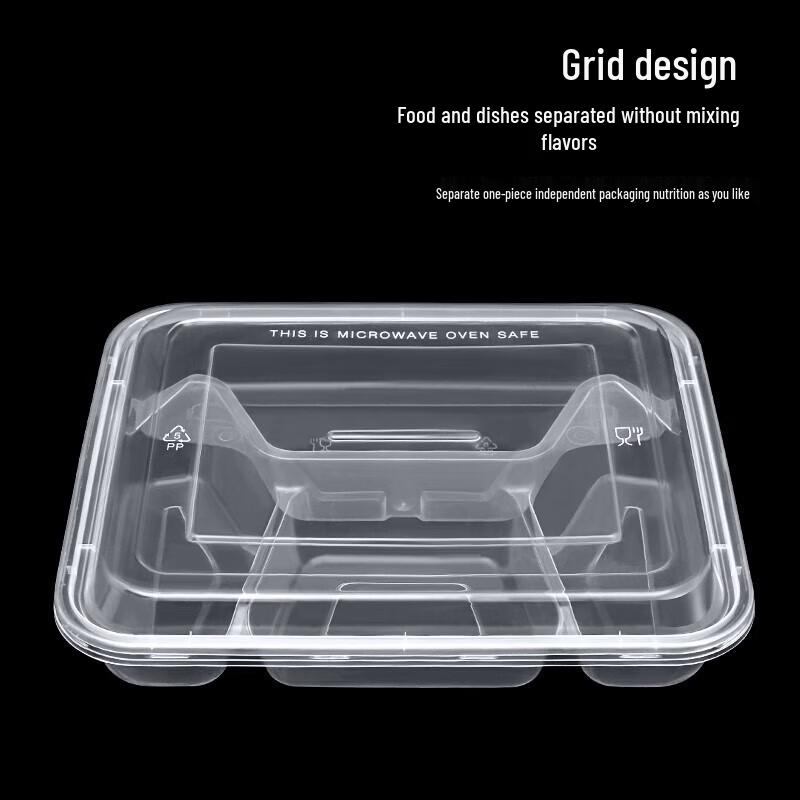 Eco-Friendly 4-Compartment Disposable Food Containers