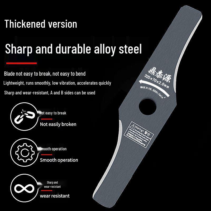 High-Manganese Steel Gasoline Lawnmower Blade - Thickened, Curved, Stone-Resistant Design