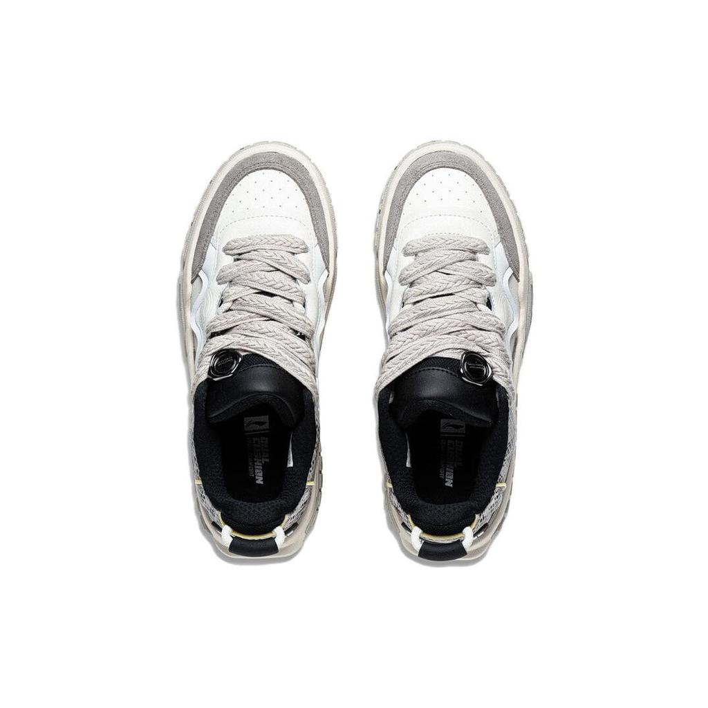 Li Ning 001 Unblock Comfortable Versatile Non-Slip Wear-Resistant Breathable Low-Top Skate Shoes Men Sneakers Off-White Gray AGCT095-3