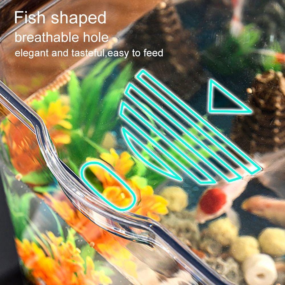 High Quality Transparent Fish Tank Square Plastic Fish Breeding Box With Lid Aquariums Table Decoration