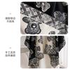 Cute bear gray scarf women's winter warm versatile imitation cashmere high-end scarf student thickened shawl