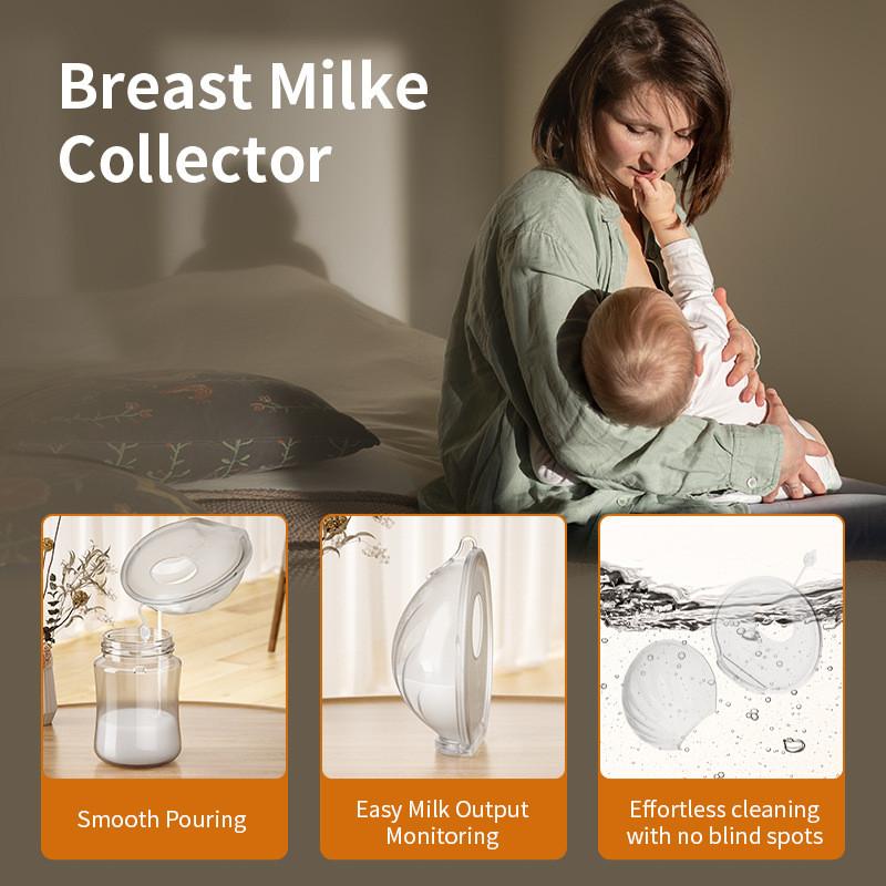 Breastfeeding Milk Collector With Waterproof Silicone For Handsfree Nursing And Leak Prevention