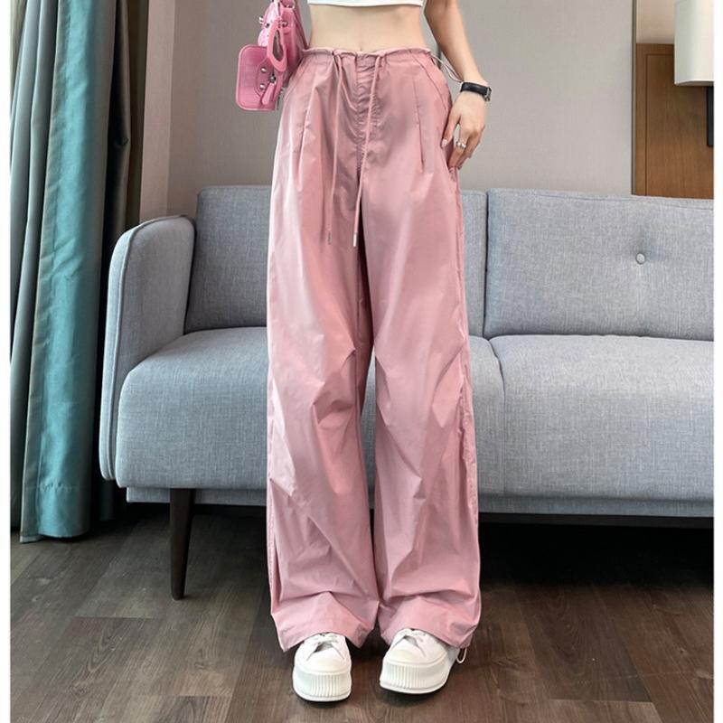 Pantaloni Casual Largi Solizi la Modă Femei Streetwear Subțiri cu Talie Înaltă Pantaloni cu Picior Larg Doamnă de Birou Drepți Harlan Pantaloni Sport Femei 24273
