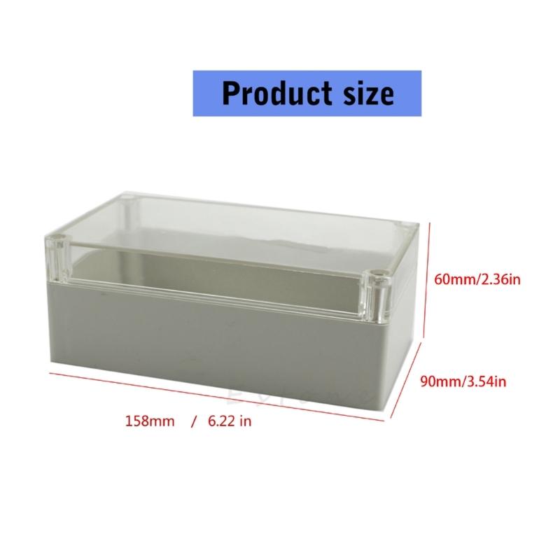 Plastic Junction Box for w/Clear Cover Electronic Project Instrument for Case DIY Preventive Box Power Enclosure Wear-re