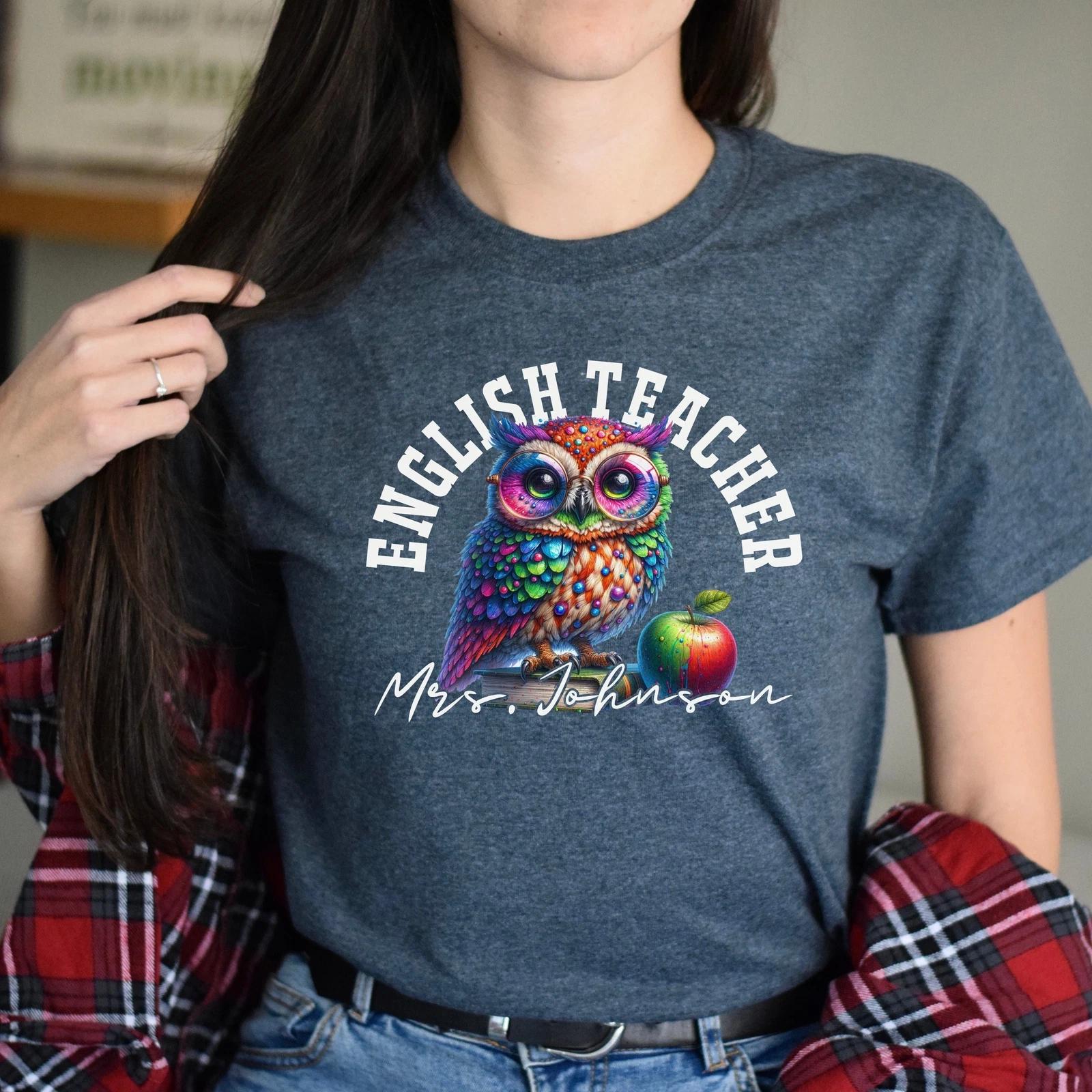 English teacher funny Personalized Unisex T-shirt Custom ESL teacher Black 4XL