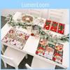 Charming Knitted Fabric Christmas Placemats In Santa And Reindeer Styles For Cheerful Gatherings