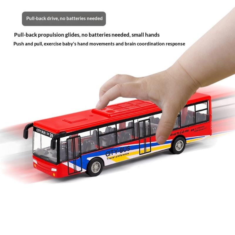 1:64 Alloy Double  City Bus Model Diecast Vehicle Toy High Simulation for Boys Hobby Collection Desktop Decor Gift