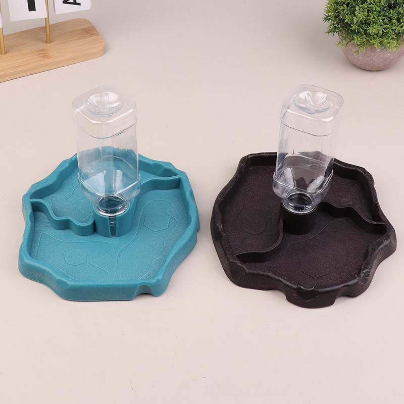 Reptile Feeders Waterer Automatic-refilling Turtle Water Dispenser Bottle Tortoise Food Water Bowl Feeding Dish for Lizards